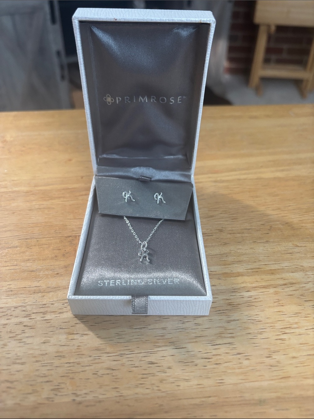Primrose Sterling Silver Initial 'K' Earrings - Silver Studs